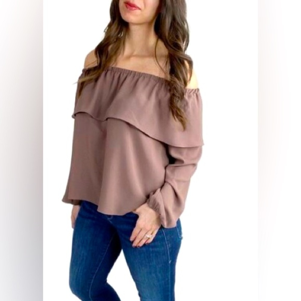 Wilfred Flowy Off the Shoulder Top Blouse Long Sleeve Womens S